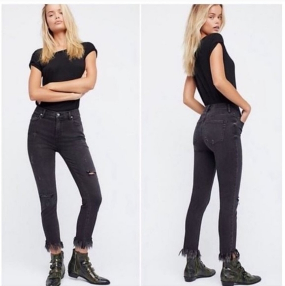 Free People Great Heights Frayed Skinny Jeans - Picture 1 of 16